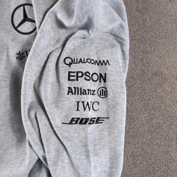 NWT Mercedes AMG Petronas F1 Hugo Boss Team Lux 1/4 Zip Sweatshirt Gray XXL - Picture 10 of 12